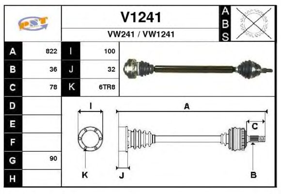Arbre de transmission V1241