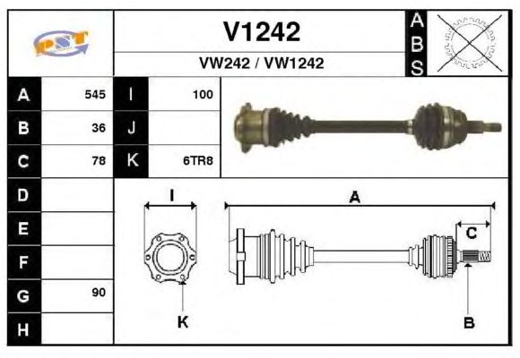 Arbre de transmission V1242