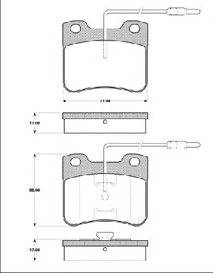 Комплект тормозных колодок, дисковый тормоз BLF3058