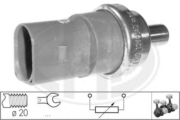 Sensor, temperatura do líquido de refrigeração 330546