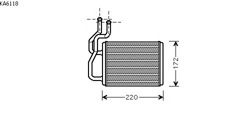 Permutador de calor, aquecimento do habitáculo KA6118