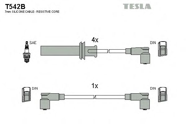 Комплект проводов зажигания T542B