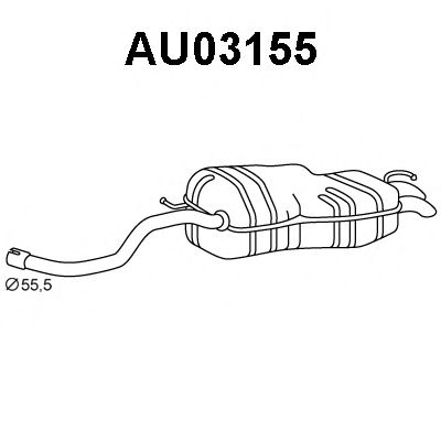 Глушитель выхлопных газов конечный AU03155