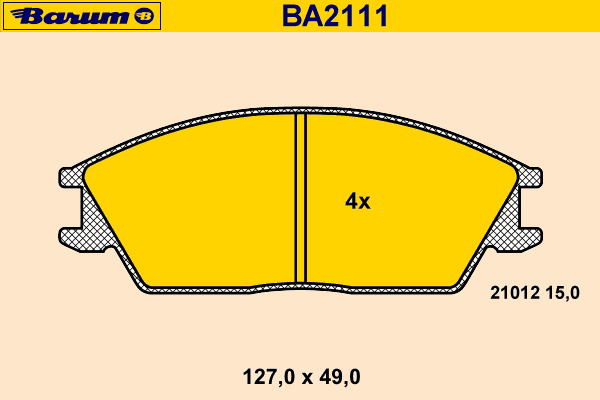Комплект тормозных колодок, дисковый тормоз BA2111