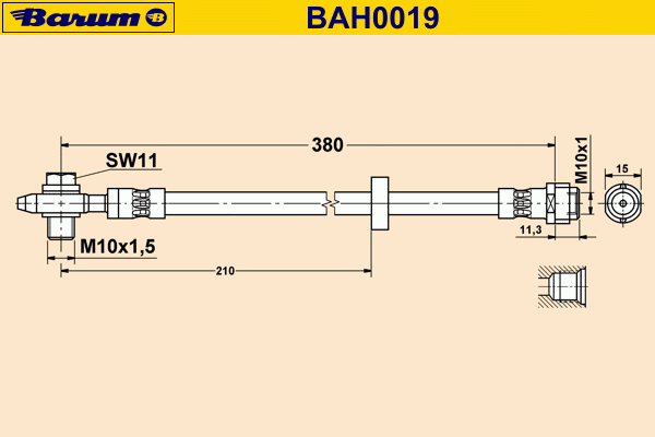 Ελαστικός σωλήνας φρένων BAH0019