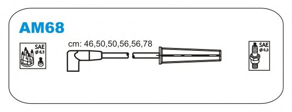 Комплект проводов зажигания AM68