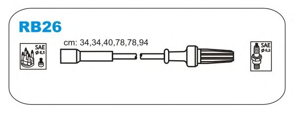 Комплект проводов зажигания RB26