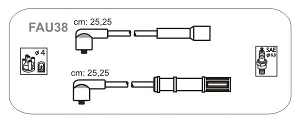 Комплект проводов зажигания FAU38