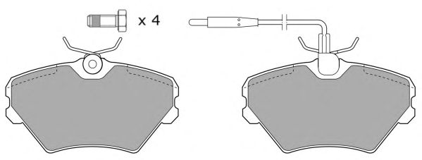 Комплект тормозных колодок, дисковый тормоз FBP-1515