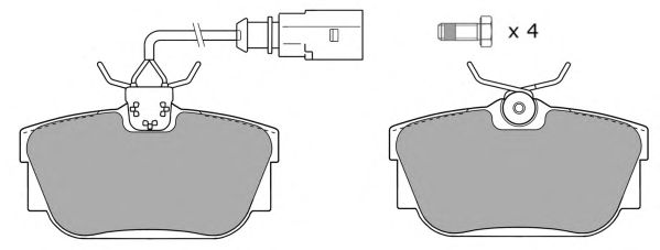 Комплект тормозных колодок, дисковый тормоз FBP-1162-01