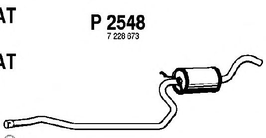 Средний глушитель выхлопных газов P2548