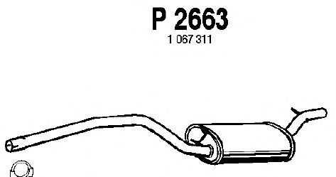 Средний глушитель выхлопных газов P2663