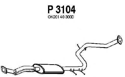 Средний глушитель выхлопных газов P3104