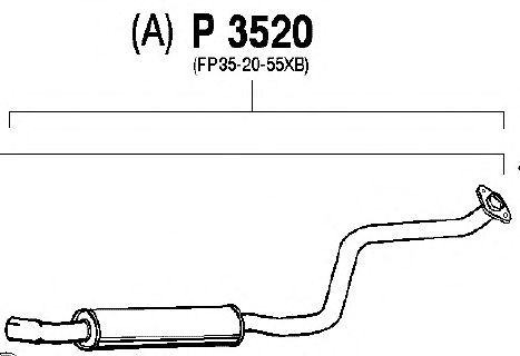 Средний глушитель выхлопных газов P3520