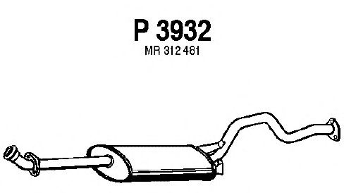Средний глушитель выхлопных газов P3932