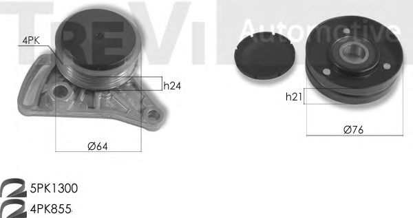 Комплект роликов, поликлиновой ремень RPK3625AF