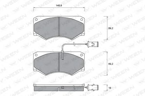 Комплект тормозных колодок, дисковый тормоз 151-1303