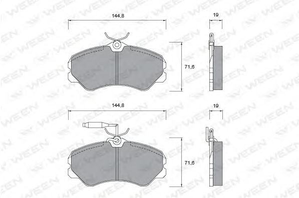 Комплект тормозных колодок, дисковый тормоз 151-1009
