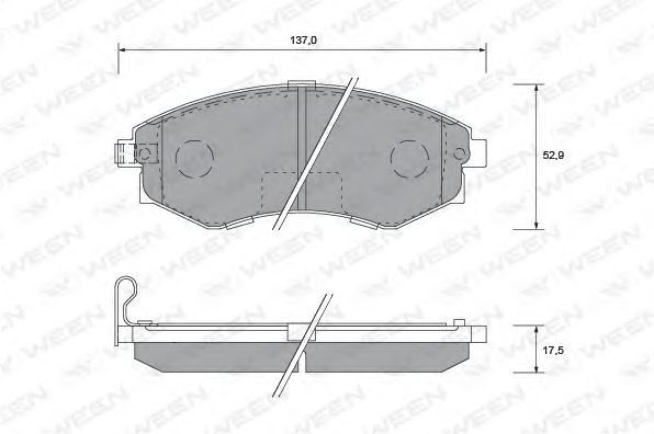 Комплект тормозных колодок, дисковый тормоз 151-1171