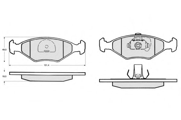 Комплект тормозных колодок, дисковый тормоз PF10793