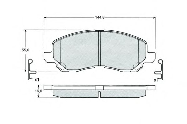 Комплект тормозных колодок, дисковый тормоз PF1527
