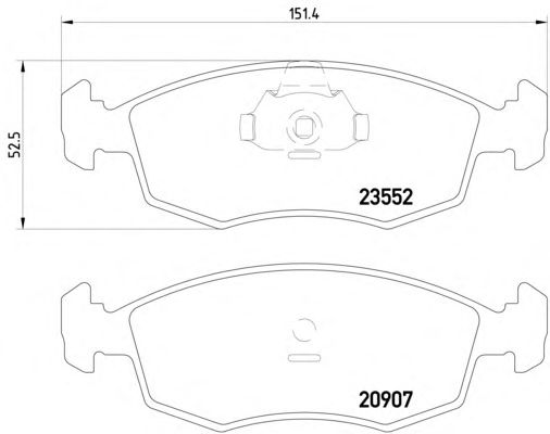 Комплект тормозных колодок, дисковый тормоз 2355202