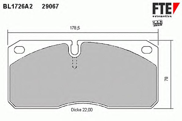 Комплект тормозных колодок, дисковый тормоз BL1726A2