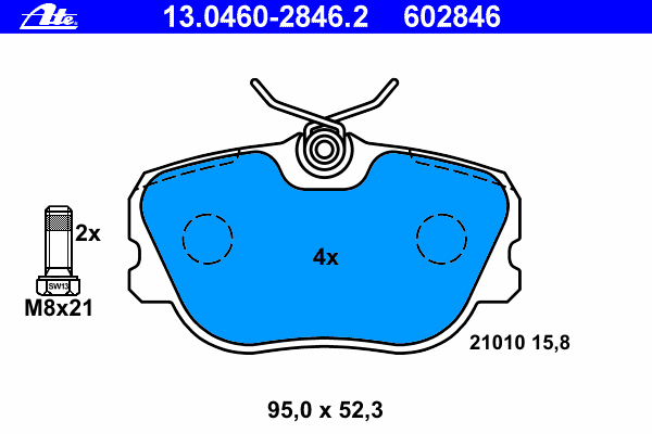 Комплект тормозных колодок, дисковый тормоз 13.0460-2846.2