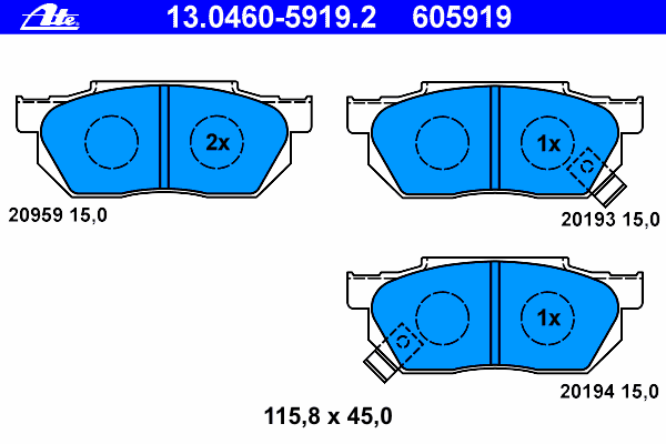 Brake Pad Set, disc brake 13.0460-5919.2