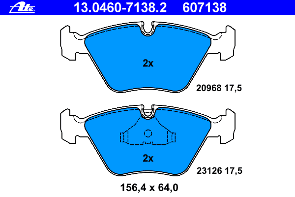 Комплект тормозных колодок, дисковый тормоз 13.0460-7138.2