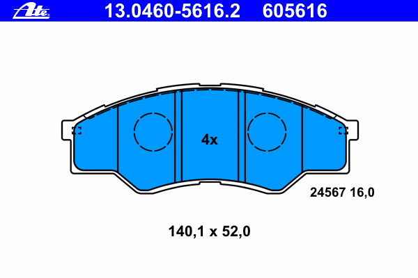 Комплект тормозных колодок, дисковый тормоз 13.0460-5616.2