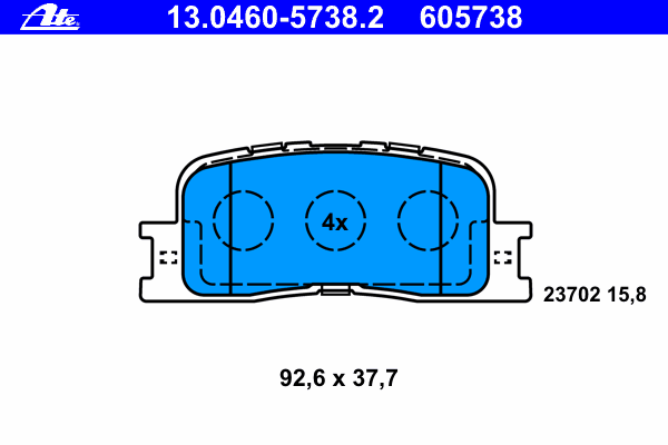 Комплект тормозных колодок, дисковый тормоз 13.0460-5738.2