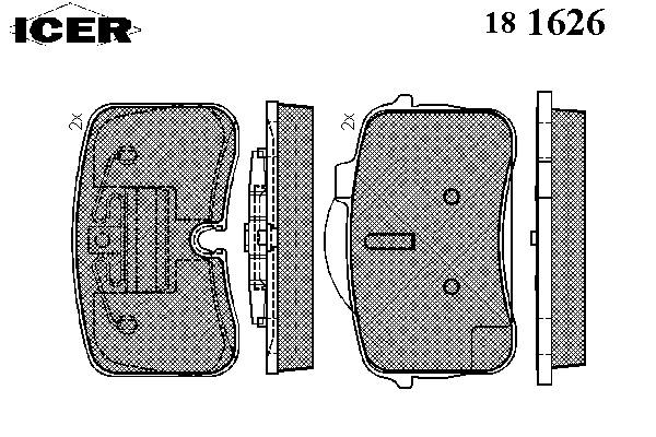 Kit de plaquettes de frein, frein à disque 181626
