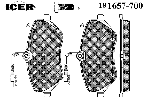 Kit de plaquettes de frein, frein à disque 181657-700