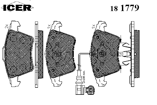 Комплект тормозных колодок, дисковый тормоз 181779
