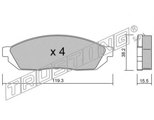 Комплект тормозных колодок, дисковый тормоз 089.0