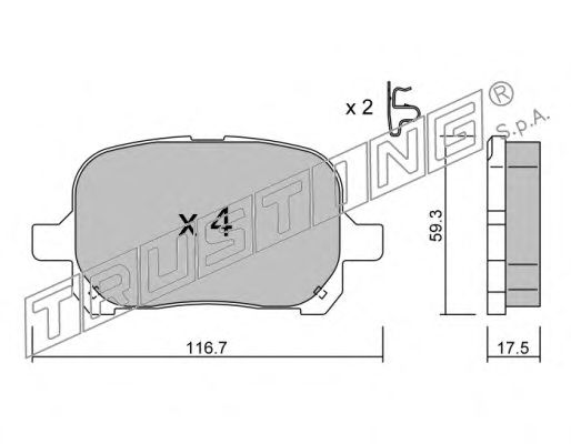 Комплект тормозных колодок, дисковый тормоз 444.0