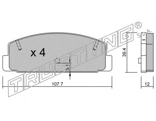 Комплект тормозных колодок, дисковый тормоз 311.2