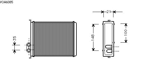 Permutador de calor, aquecimento do habitáculo VOA6085