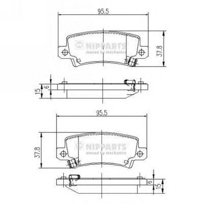 Комплект тормозных колодок, дисковый тормоз J3612025