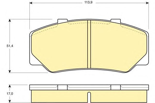 Комплект тормозных колодок, дисковый тормоз 6103293