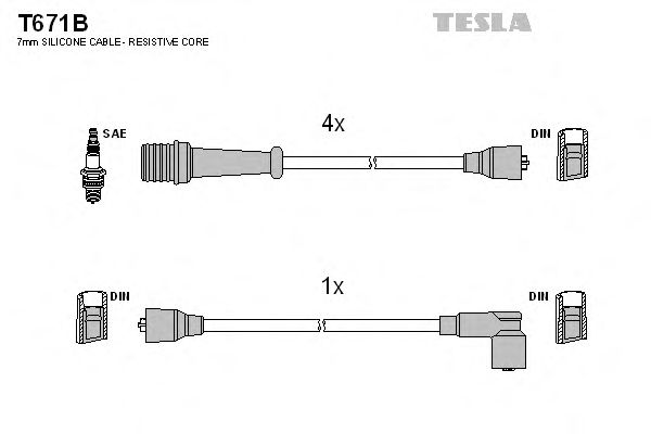 Комплект проводов зажигания T671B