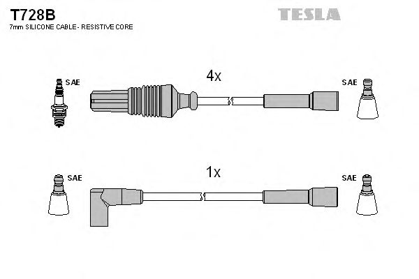 Комплект проводов зажигания T728B