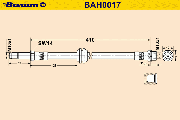 Ελαστικός σωλήνας φρένων BAH0017