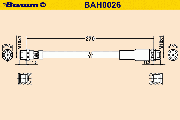 Ελαστικός σωλήνας φρένων BAH0026