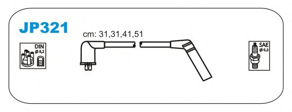 Комплект проводов зажигания JP321