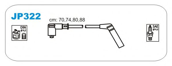 Комплект проводов зажигания JP322