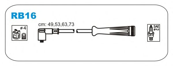Комплект проводов зажигания RB16