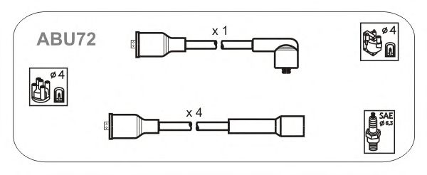 Комплект проводов зажигания ABU72