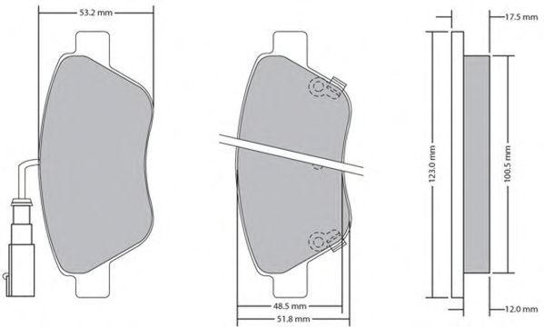 Kit de plaquettes de frein, frein à disque FBP-1726